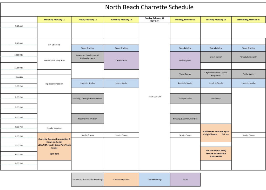 North Beach Charrette Schedule